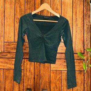 Brandy Melville Forest Green Long Sleeve Top